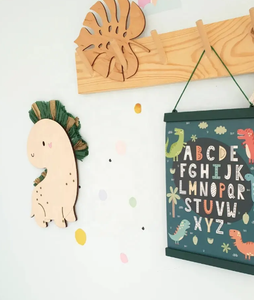 การตกแต่งสถานรับเลี้ยงเด็กไดโนเสาร์ปาล์มทำด้วยมือ-ศิลปะผนังรูปสัตว์ทำจากไม้สำหรับจัดแต่งห้องเด็กทารกและเด็กวัยหัดเดิน - Product Image 4