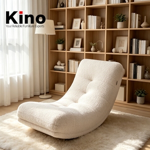 Sillón Reclinable Kino <span class=keywords><strong>Sherpa</strong></span> Hecho a Mano con Estructura de Madera Sólida para Sala de Estar o Dormitorio, Sillón Multifuncional Tipo Nube - Product Image 1
