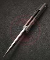 Couteau pliant de survie tactique pour le camping en plein air avec manche en titane \ couteau pliant fait main personnalisé Damas