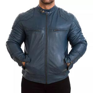 Veste en cuir pour homme de haute qualité, col montant, moto, légère, en simili cuir, vêtement d'extérieur pour homme - Product Image 6
