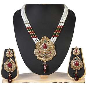 Kriaa Fine Jewelry <b>Sets</b> Austrian Stone Gold Plated <b>Pearl</b> <b>Necklace</b> 1100911 - Product Image 1