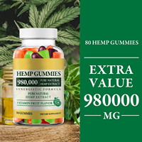 Gummies de chanvre biologique haute puissance, supplément extra fort pour adultes, faible teneur en sucre, extrait pur d'huile de chanvre américain, meilleurs suppléments à base de plantes