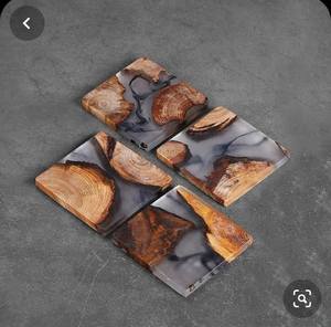 Posavasos de madera con diseño de nogal rústico, alfombrilla cuadrada redonda para bebidas de café para decoración de escritorio, artículo promocional - Product Image 3