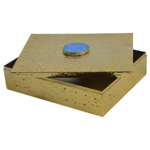 Contenedores de Almacenamiento de Metal y Madera con Diseño Combinado de Ágata, Cajas de Plástico para Servir Frutos Secos con Acabado Dorado, Almacenamiento de Dulces - Product Image 3