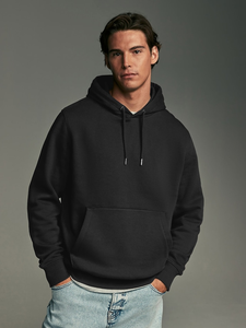 เสื้อฮู้ดเข้ารูปผู้ชายสีดำ - Product Image 2