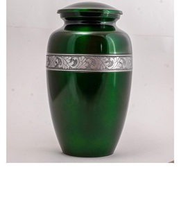 Urna de cremación de aluminio grabada en plata para cenizas humanas para adultos-Urna de almacenamiento de cenizas conmemorativas funerarias hechas a mano-Bolsa incluida - Product Image 2
