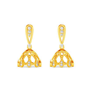 NOVAMART Fine Premium 925 <b>Silver</b> Drop and <b>Chandelier</b> Jhumki & Jhumka Earrings Gold Plated with Diamond for Women Weddings Wholes - Product Image 1