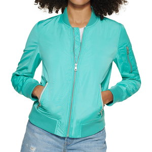 Blouson bomber pour femme au look classique, en toile tricotée, coupe décontractée, coupe-vent, chaud, respirant, manches longues, rembourrage en coton - Product Image 1
