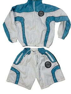 Custom Men's Patchwork Windbreaker Tracksuit Set Reflective Strips Zip Front Custom Logo Lightweight Satin Fabric Quick Dry - Product Image 3