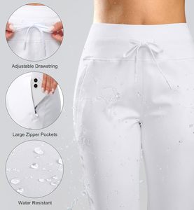 กางเกงวอร์มขายาวเอวสูงยืดแบบลำลองสำหรับผู้หญิงกางเกงวิ่งขาตรงมีกระเป๋าโลโก้สไตล์สตรีทแบบเรียบ - Product Image 3