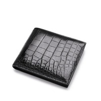 Portefeuille en cuir véritable pour hommes, portefeuille d'affaires multi-cartes horizontal noir de grande capacité pour sacs à main et luxe