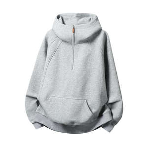 Sweat à capuche surdimensionné pour homme en polaire lourd en polyester/coton 400G avec fermeture éclair, taille plus, imprimé automne, broderie tricotée, logo personnalisé - Product Image 1