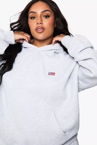 ชุดวอร์มผู้หญิงแบบสวมหัวมีฮู้ดปักลายโอเวอร์ไซส์คุณภาพสูง - Product Image 3