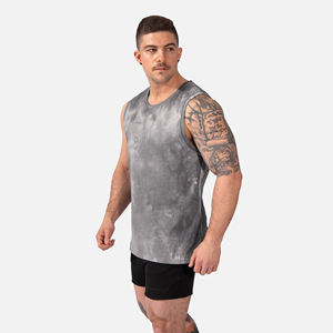<b>Men's</b> Casual Gym Muscle Bodybuilding <b>Stringer</b> <b>Vests</b> Plain 95% Cotton 5% Spandex Tank Top with Custom LOGO Printing Fitness Wear - Product Image 6