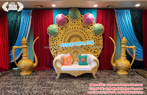 Decoración de escenario de boda, conjunto exclusivo de gran blanco, con acabado blanco, para recepción nocturna y escenario de boda - Product Image 2