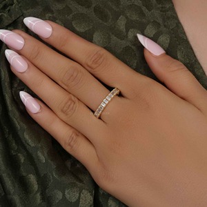 Bague de fiançailles vintage en or massif 14 carats avec diamant de laboratoire de qualité supérieure, taille émeraude, certifié IGI, VVS, bijou haut de gamme - Product Image 5