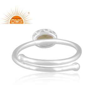 Latest Design Fine Sterling Silver Natural Peridot Gemstone Bezel Setting <b>Adjustable</b> <b>Ring</b> Jewelry for Women Wedding Gift - Product Image 4