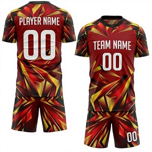 Conjunto de Uniforme de Fútbol Personalizado, Camiseta y Pantalones Cortos, Sublimación, Impresión por Sublimación, 100% Poliéster, Secado Rápido, Transpirable, Absorbe la Humedad - Product Image 1