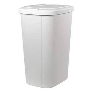Poubelle de 13.3 gallons, poubelle de cuisine tactile en plastique, blanche - Product Image 5