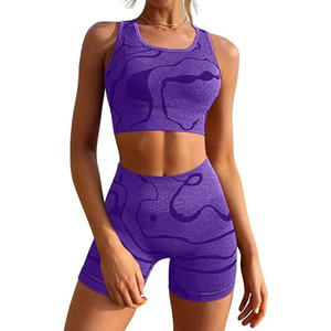 Stylish <b>Women</b> <b>s</b> Sports Bra <b>short</b> <b>Set</b> Lady Style Charming Yoga Suit Summer 2 PCS High Elastic Yoga Jogger Pant Bra - Product Image 3