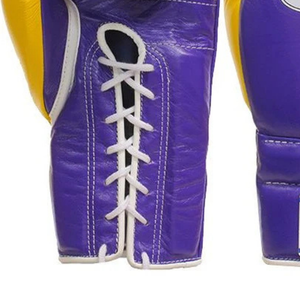 Gants de boxe à lacets Winning, violet et jaune, en cuir véritable de qualité supérieure, pour l'entraînement et le sparring, édition limitée, 8oz et 10oz - Product Image 6