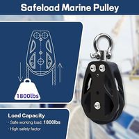 Nuevo Bloque Giratorio Individual para Vela - Polea Marina Compacta de Acero Inoxidable T316 y Construcción de Nylon PA6.6, 35MM 55MM, Herrajes Náuticos