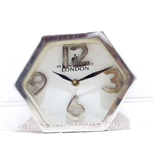 Shiny Polished Stainless Steel Metal Silent Non Ticking <b>Bedside</b> Desk Ware Round Shape Roman Numbers <b>Table</b> Clock - Product Image 2