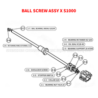 Ball Screw Assy X S1000 Brother S1000-X-axis Ball Screw, Ball Screw untuk Suku Cadang Brother Drill Tap Center
