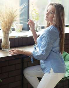 Personnalisable Boho Style Blush Couleur Ukrainienne Femmes Blouse Top Ethno Brodé pour Bonne Chance pour les Fêtes d'Été Chaudes - Product Image 2