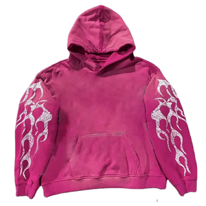 Estilo de tendencia Precio al por mayor Parche bordado desgastado de alta calidad Personalizado 100% algodón French Terry Men Acid Wash Hoodies - Product Image 4