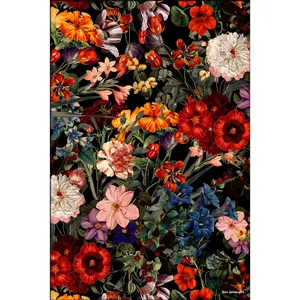 Impression sur toile de fleurs rouges et oranges dans le jardin nocturne de Fida - Product Image 6