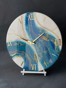 Dernière collection Horloge murale de style ange en résine époxy blanche artisanale personnalisable imperméable pour la décoration de la maison - Product Image 4