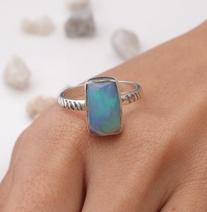 เครื่องประดับอัญมณี925สเตอร์ทำด้วยมือเงิน925จากดีไซเนอร์หินโอปอลสปินเนอร์เครื่องประดับ - Product Image 4