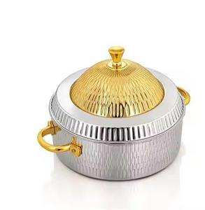 4L 6L 8L Stainless Steel Gold Hotel Restaurant Food Warmer <b>Large</b> Capacity Chafing Dish Eco-friendly Gas Induction Ready - Product Image 2