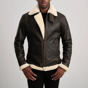 High Quality <b>Men</b> Warm <b>Coat</b> Genuine Leather <b>Sheepskin</b> Shearling Wool Outdoor Winter Jacket For <b>Men's</b> - Product Image 3