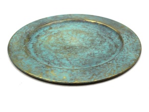Assiette de chargeur ronde en métal plaqué laiton vaisselle décorative faite à la main assiette de chargeur servir vaisselle faite à la main en vrac - Product Image 3
