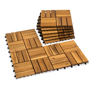 Modern Premium Nghia Son Acacia Wooden Decking <b>Tile</b> 5 Slats Waterproof Easy Installation for Indoor/Outdoor Floor <b>Covering</b> - Product Image 1