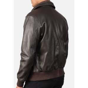 Veste pour hommes vestes pour hommes manches en cuir de vachette véritable Letterman Varsity Jacket pour hommes col montant saison d'hiver - Product Image 4