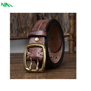 เข็มขัดหนังแท้ทำด้วยมือสีดำสีน้ำตาลเข้มวินเทจสีเทาไม่ซ้ำใครออกแบบลายวัววัสดุหนังวัวแท้หัวเข็มขัดโลหะผสมอย่างเป็นทางการ - Product Image 2