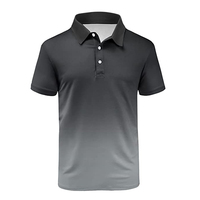 Chemises à col roulé à manches courtes pour hommes, imprimées par sublimation, coupe classique, logo personnalisé, 100 % coton 220g, séchage rapide, vente en gros