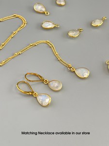 Pendientes de piedra lunar de plata de ley recién llegados de buena calidad para mujer como los mejores accesorios de joyería a bajo costo - Product Image 2