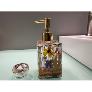 Distributeur de savon automatique au design floral en forme de coquillage, en laiton et verre, avec bouteille rechargeable, pour salle de bain et hôtel - Product Image 4