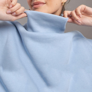 Sweat à col roulé surdimensionné pour femmes à manches longues pull à col côtelé hauts décontractés polaire coton blanc épais col montant sweat - Product Image 6