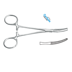 Fórceps de abrazadera peritoneal de Baby-Mikulicz de acero inoxidable de alta calidad, fabricante de instrumentos quirúrgicos curvos de 1x2 dientes de 14cm - Product Image 2