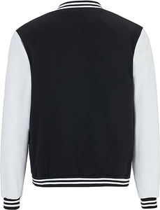 Veste polaire en laine avec logo personnalisé pour femmes, véritable tricot, haut court vierge, respirant, plaine, vestes d'université de baseball Letterman - Product Image 4