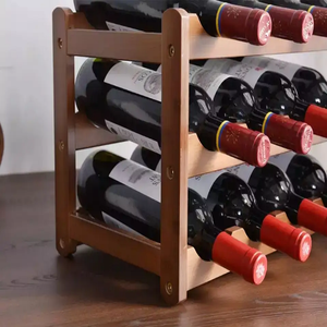<b>Wooden</b> Collapsible Wine <b>Rack</b> Tabletop Bottle Case Freestanding Tabletop Wine Bottle <b>Rack</b> Organizer Portable Bamboo Folding - Product Image 1