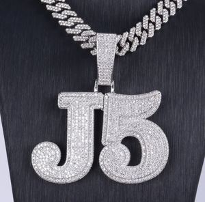Custom Iced Varsity Style <b>Initial</b> Name <b>Necklace</b> Zircon Alloy Platinum Plated Hip Hop Bling-Bling Fashion Gift Men's Classic - Product Image 1