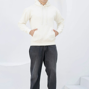 Sweat-shirts à capuche doublés unis personnalisés en gros 2026, tissu polaire 220GSM, OEM, 100% coton, unisexe, pour hommes - Product Image 5