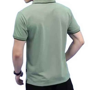 Plain 100% Cotton Casual Knitted Pique Button Half-Placket Slim Fit OEM Printed Logo for Shirt for Men - Product Image 6