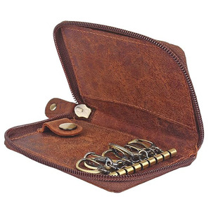 Cartera Porta Llaves Táctica de Cuero Genuino Premium para Exteriores, con Protección RFID, Múltiples Ganchos para Llaves, Ranuras para Tarjetas, Bolsillo con Cremallera, en Venta - Product Image 2